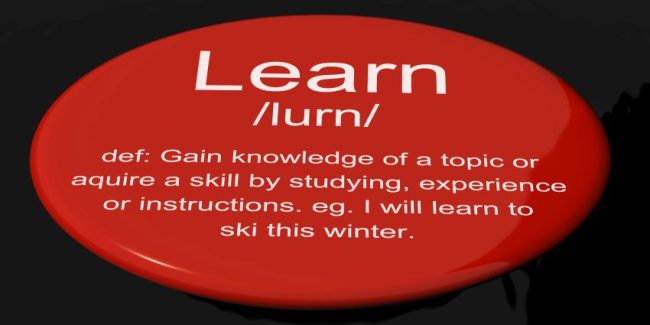 Learn Definition Button Showing Knowledge Gained And Study